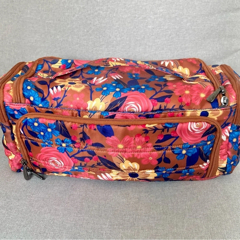 ✈️ Lug XXL Train Case Cosmetic Organizer – Floral Travel Case for Suitcase